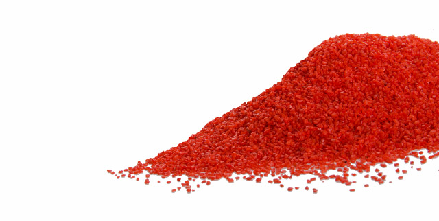Dekorační štěrk červený, hrubost: 1–1,5 mm, balení: 0,5 kg